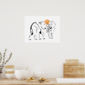 ゴージャスなミニマル象のポスター ポスター (キッチン)