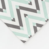 ゴージャスなミントグレーホワイトシェブロンパターン フリースブランケット (角)
