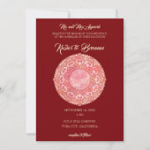 ゴージャスなメーンディの結婚式 招待状 (正面)