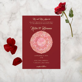 ゴージャスなメーンディの結婚式 招待状