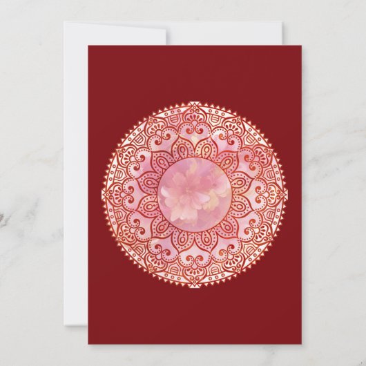 ゴージャスなメーンディの結婚式 招待状 (裏面)