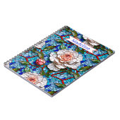 ゴージャスなモザイクの花のパタパーソナライズされたーン ノートブック (左側)