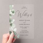 ゴージャスなモダン結婚緑 アクリル招待状 (インサイチュ (ポータブル))