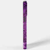 ゴージャスなモノグラム入りの紫のグリッター Case-Mate iPhoneケース (裏面 / 右)