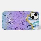 ゴージャスなモノグラム M ゴールド パープル ファンタジー 雨滴 Case-Mate iPhoneケース (裏面 (横))