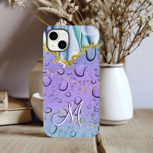 ゴージャスなモノグラム M ゴールド パープル ファンタジー 雨滴 Case-Mate iPhone 14 PLUSケース