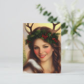 ゴージャスなユール（キリスト降誕祭）女神 ポストカード (スタンド正面)