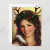 ゴージャスなユール（キリスト降誕祭）女神 ポストカード (正面/裏面)