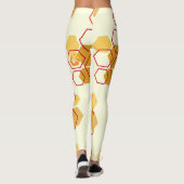 ゴージャスなライトイエローハニカムパターン レギンス (裏面)