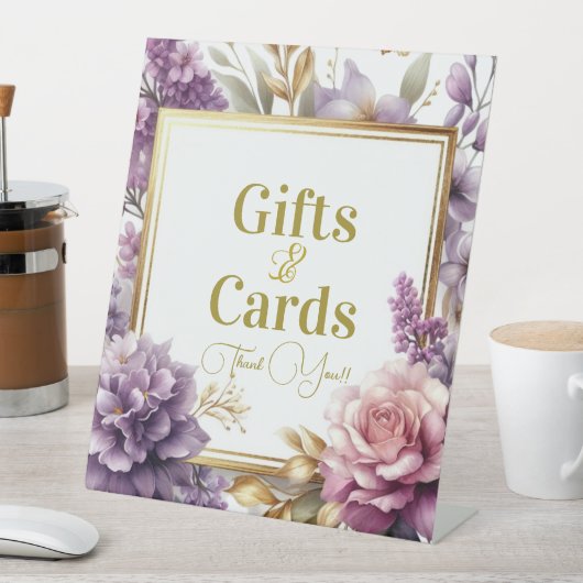 ゴージャスなラベンダーブドウ園のカードとギフト 台座サイン (インサイチュ)