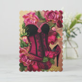 ゴージャスなランジェリーシャワー招待状 招待状 (スタンド正面)