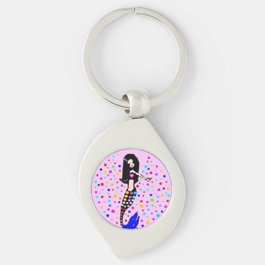 🧜 ♀️ ‍ ✦❤️°・ゴージャスなリッきらめくクゴシック人魚 キーホルダー (正面)