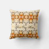 ゴージャスなリバーシブルデザイナーのピローブラウンとオラン クッション (裏面)