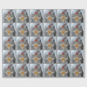 ゴージャスなレスキューキャットクリスマスギフトラップ ラッピングペーパー (フラット)