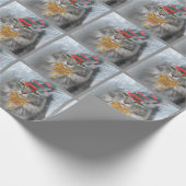 ゴージャスなレスキューキャットクリスマスギフトラップ ラッピングペーパー (角)