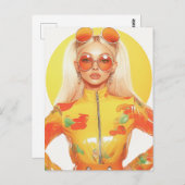 ゴージャスなレトロブロンド女性2サングラス0n ポストカード (正面/裏面)