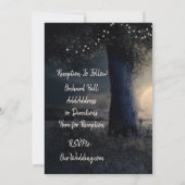 ゴージャスなロマンチックなランタンに照ら結婚された木 招待状 (裏面)