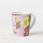 ゴージャスなワイルドバラ編集可能 カフェラテマグ (右アングル)