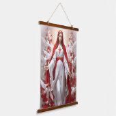 ゴージャスなヴァージンメアリークリスチャンカトリック 吊り下げ型タペストリー (傾斜あり)