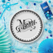 ゴージャスなヴィンテージアンティークメニューレタリング ペーパープレート (パーティー)