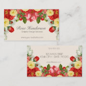 ゴージャスなヴィンテージイングビクトリアンリッシュガーデンフローラ 名刺 (正面/裏面)