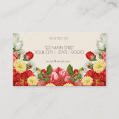 ゴージャスなヴィンテージイングビクトリアンリッシュガーデンフローラ 名刺 (裏面)