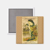 ゴージャスなヴィンテージカエルのアートワーク磁石 マグネット (正面/裏面)