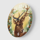 ゴージャスなヴィンテージカントリーディアー ラージ壁時計 (傾斜)