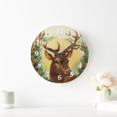 ゴージャスなヴィンテージカントリーディアー ラージ壁時計 (ホーム)