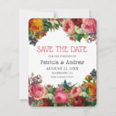 ゴージャスなヴィンテージバラ結婚フローラ セーブザデート (正面)