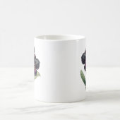 ゴージャスなヴィンテージブラックとマゼンタラン コーヒーマグカップ (中央)