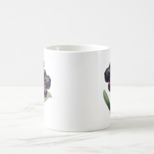 ゴージャスなヴィンテージブラックとマゼンタラン コーヒーマグカップ (中央)