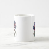 ゴージャスなヴィンテージブルーとマゼンタラン コーヒーマグカップ (中央)