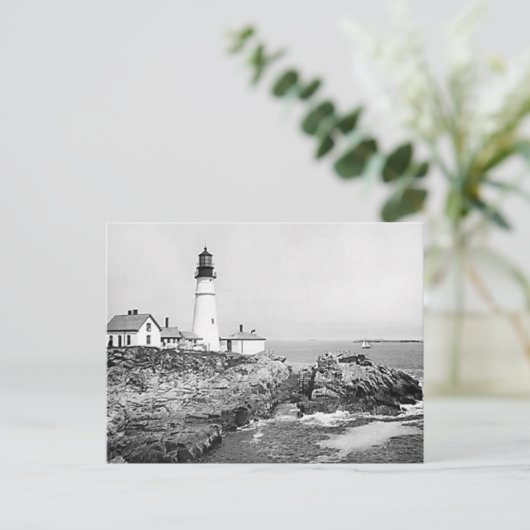 ゴージャスなヴィンテージライトハウスの写真 – 追加文字 ポストカード (スタンド正面)