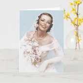 ゴージャスなヴィンテージ花嫁ブルー カード (黄色い花)