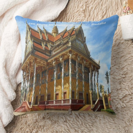 ゴージャスな仏教寺院&諺装飾用クッション クッション (ブランケット)