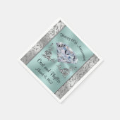 ゴージャスな任意の年と色の記念日ナプキン スタンダードカクテルナプキン (角)