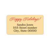 ゴージャスな住所 シールハッピーホリデー ラベル (正面)