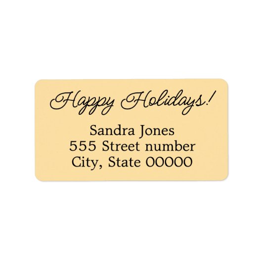 ゴージャスな住所 シールハッピーホリデー ラベル (正面)
