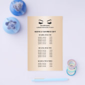 ゴージャスな偽の金のまつげサロンサービスリスト チラシ (シングル)