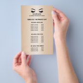 ゴージャスな偽の金のまつげサロンサービスリスト チラシ (ハンドル)