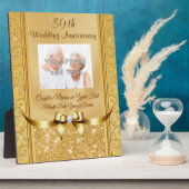 ゴージャスな写真50周年結婚記念碑 フォトプラーク (側面)