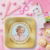 ゴージャスな写真80th Birthday Partyプレート, ペーパープレート (パーティー)