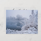 ゴージャスな冬の湖のシーンの日付を保存 ポストカード (正面/裏面)