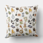 ゴージャスな古いヴィンテージ項目の設定 クッション (裏面)