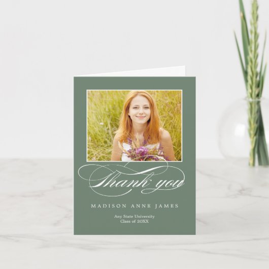 ゴージャスな台本の卒業サンキューカード サンキューカード (正面)
