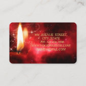 ゴージャスな壮大なクリスマスキャンドル 名刺 (裏面)