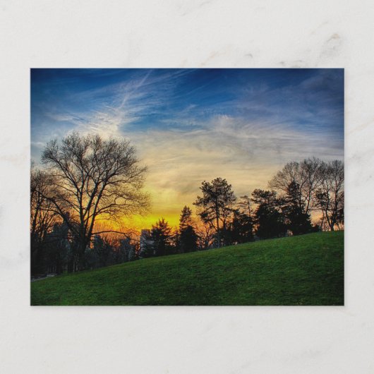 ゴージャスな夕日がニューヨーク州セントラルパーク ポストカード (正面)