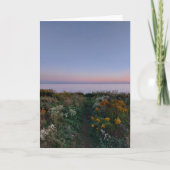 ゴージャスな夕日と花のカ空白のード カード (正面)