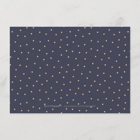 ゴージャスな夜のゴールドグリッターカリグラフィー受付カード エンクロージャーカード (裏面)